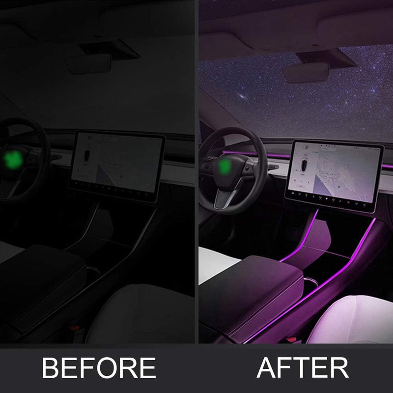  RGB Interior LED Strip Lights with App Controller or  Tesla Model 3 Model Y 