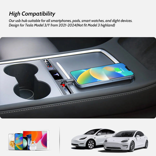 OEM Design for Tesla USB Hub (Silver Gray)
